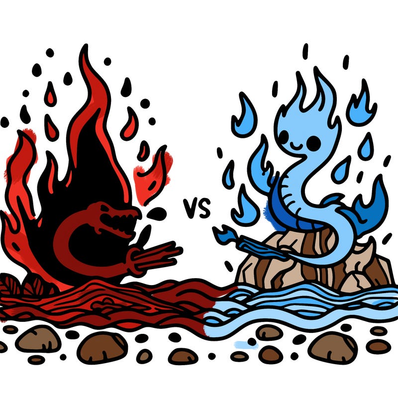 fire versus water