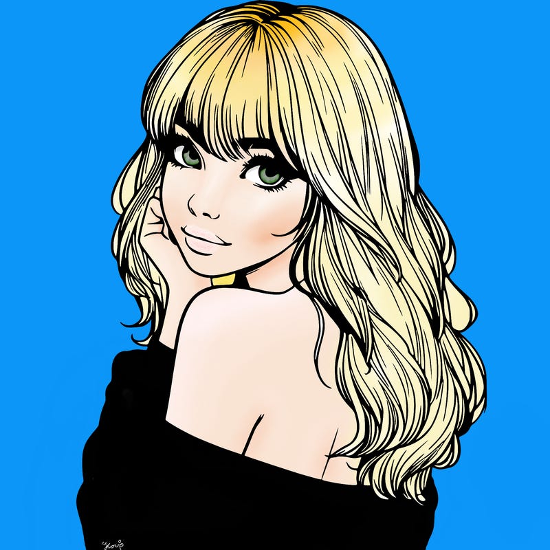 realistic girl with bangs looking over her shoulder