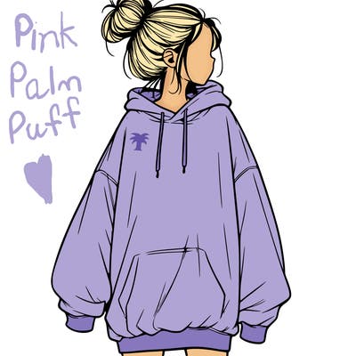realistic girl with a oversized sweatshirt on and a bun