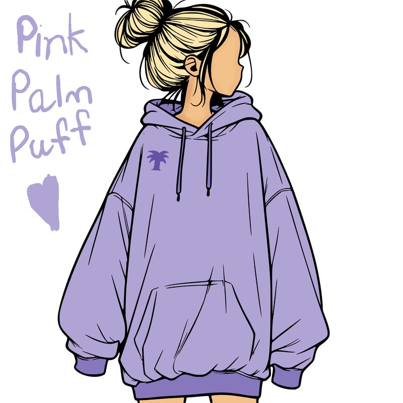 realistic girl with a oversized sweatshirt on and a bun