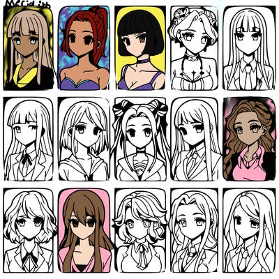 girls that look diffrent anime