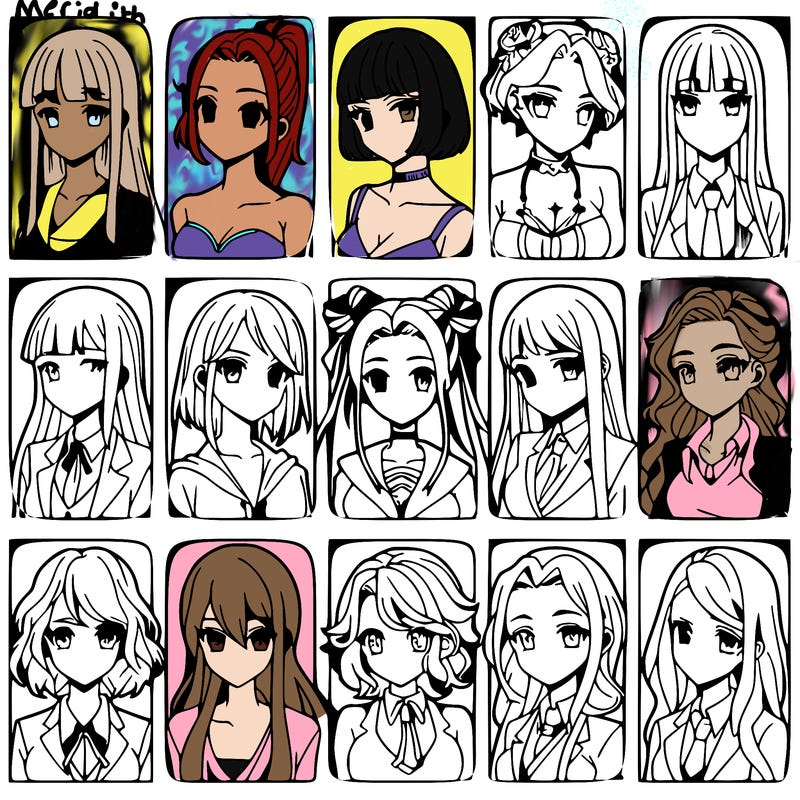 girls that look diffrent anime