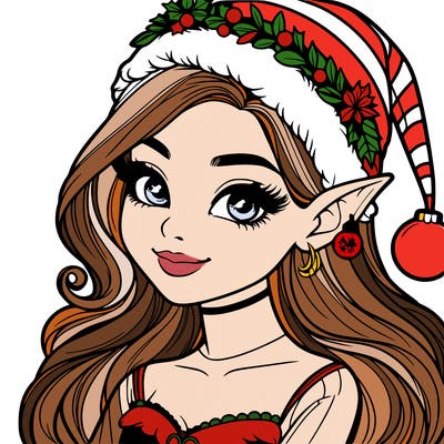 christmas girl elf realistic