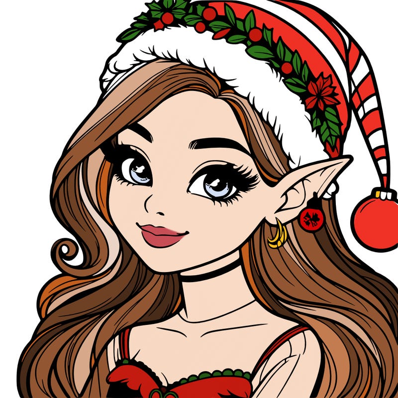 christmas girl elf realistic