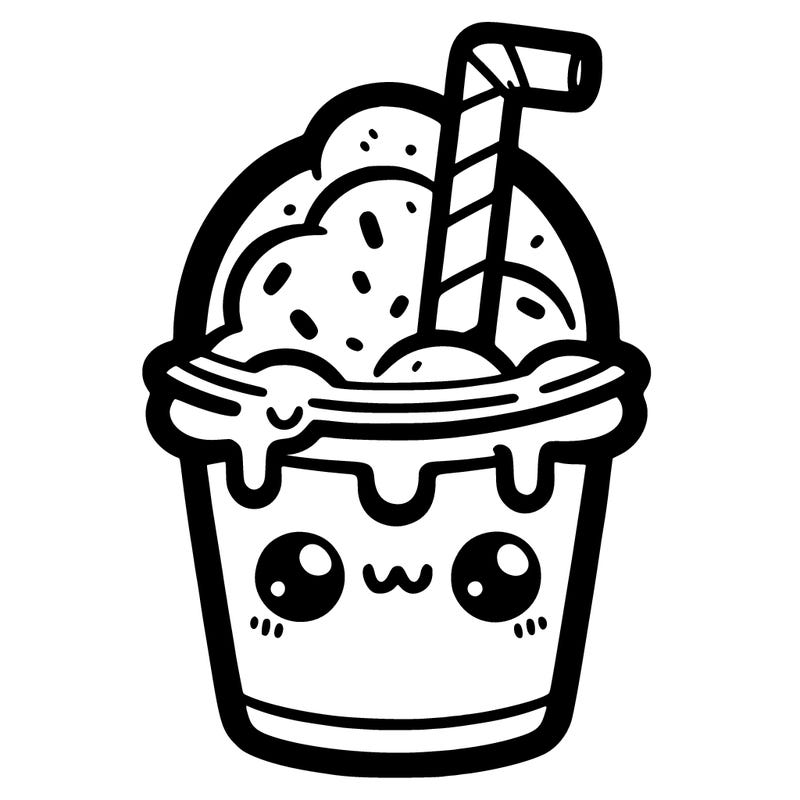 slushie cup with a cute face