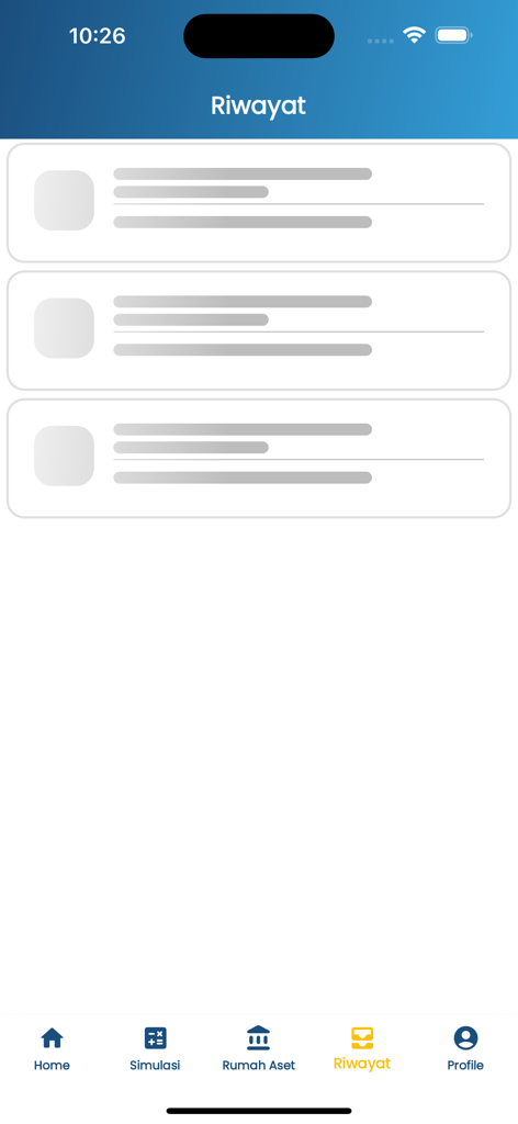 bjb DigiLoan - bjb DigiLoan application history and loan tracking screen