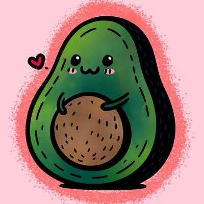 an avocado hugging an avocado