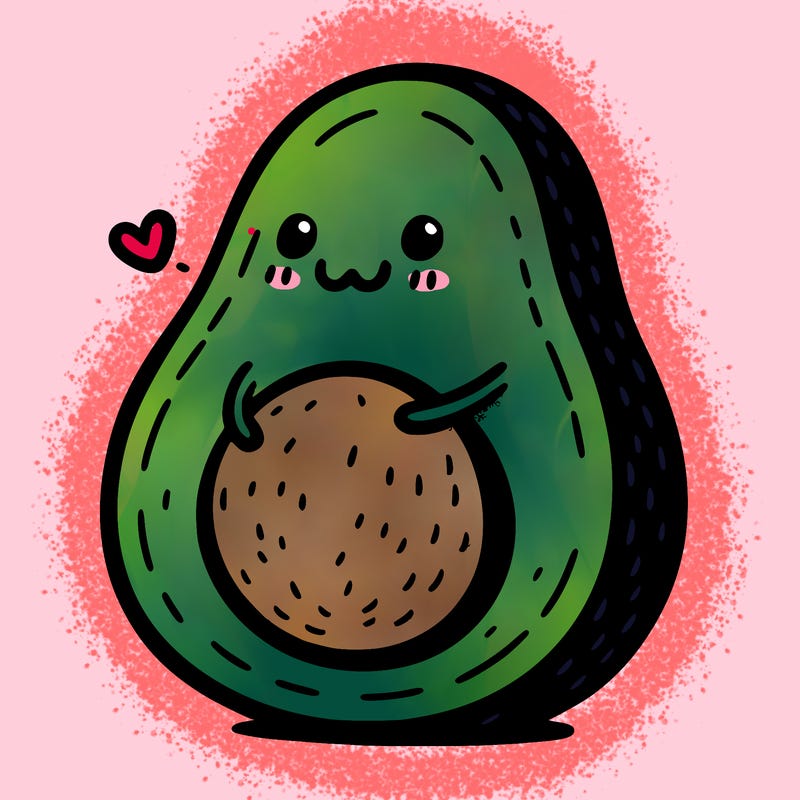 an avocado hugging an avocado