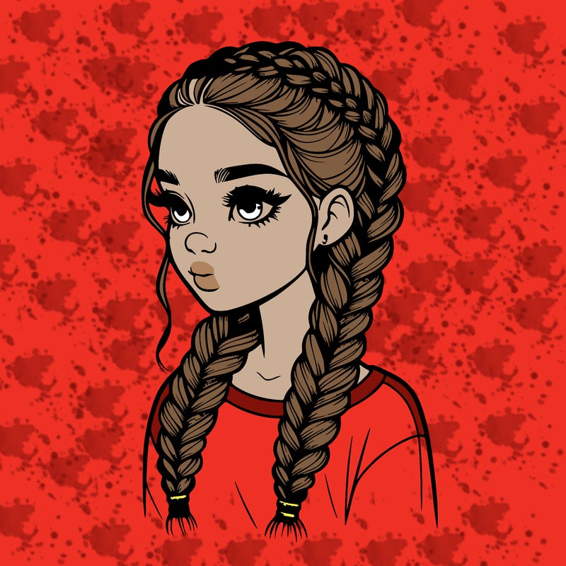 realistic girl with braids