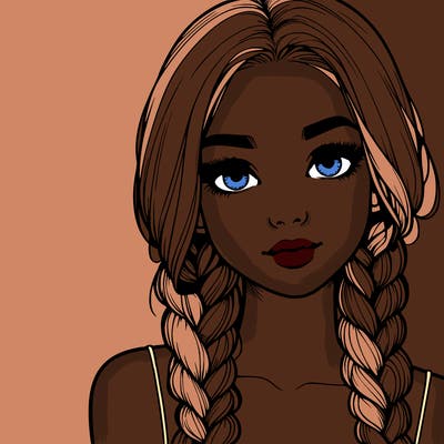 realistic girl with braids