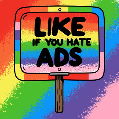 a sign that says like if you hate ads