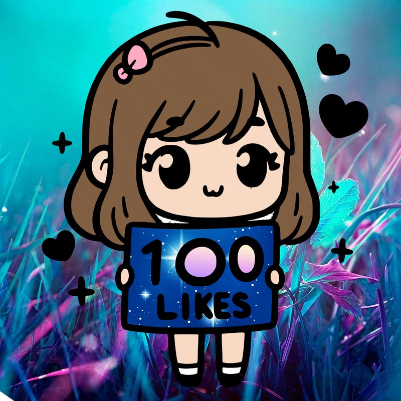 cute girl holding up a sign that says 100 likes