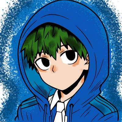 manga character with a hoodie