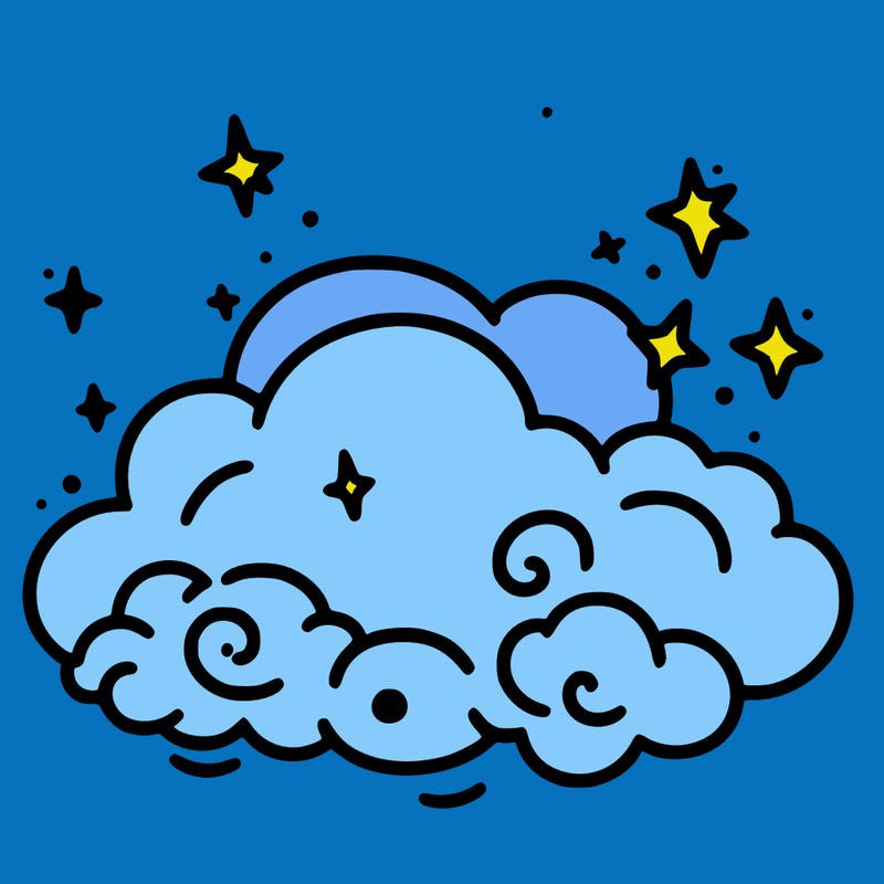 pink starry cloud sky