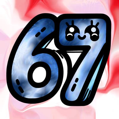 the numbers 67