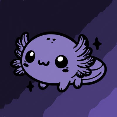 cute easy baby axolotl