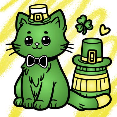 st patrick day cat