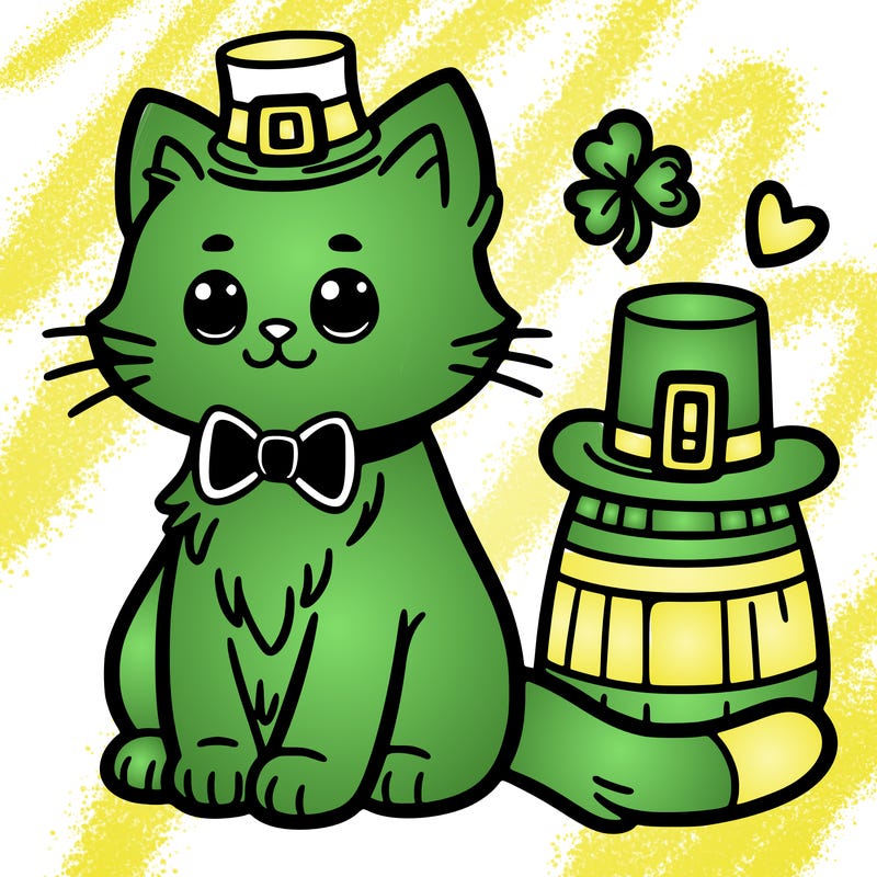 st patrick day cat