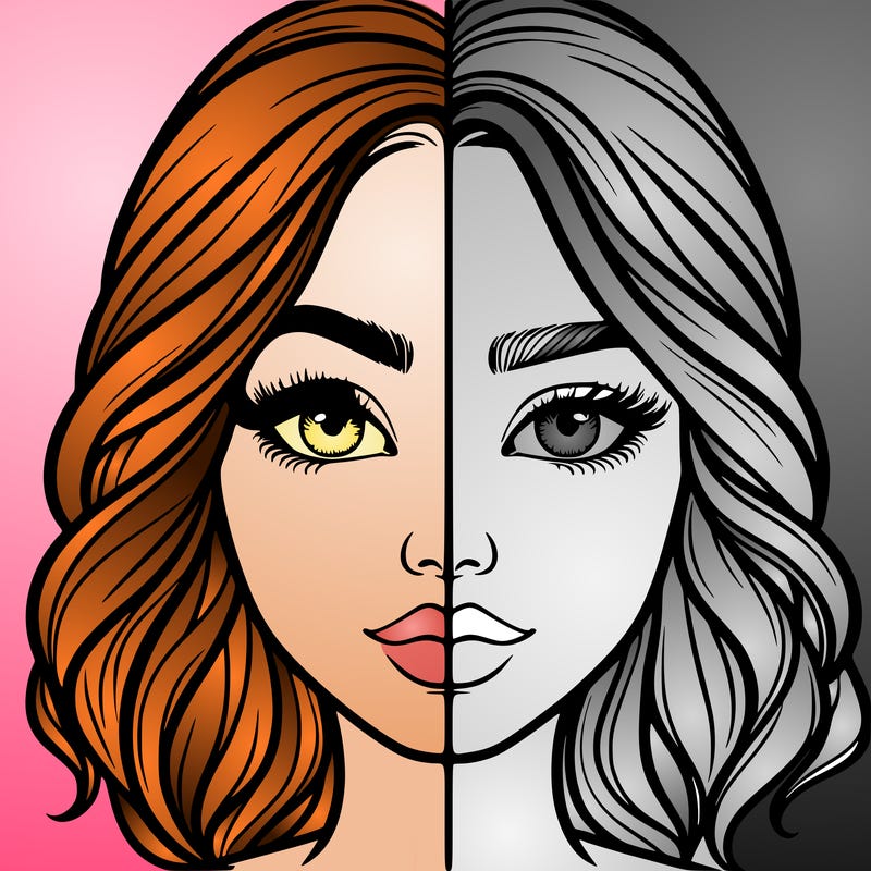 realistic girl split half