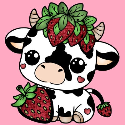 cute strawberry cow