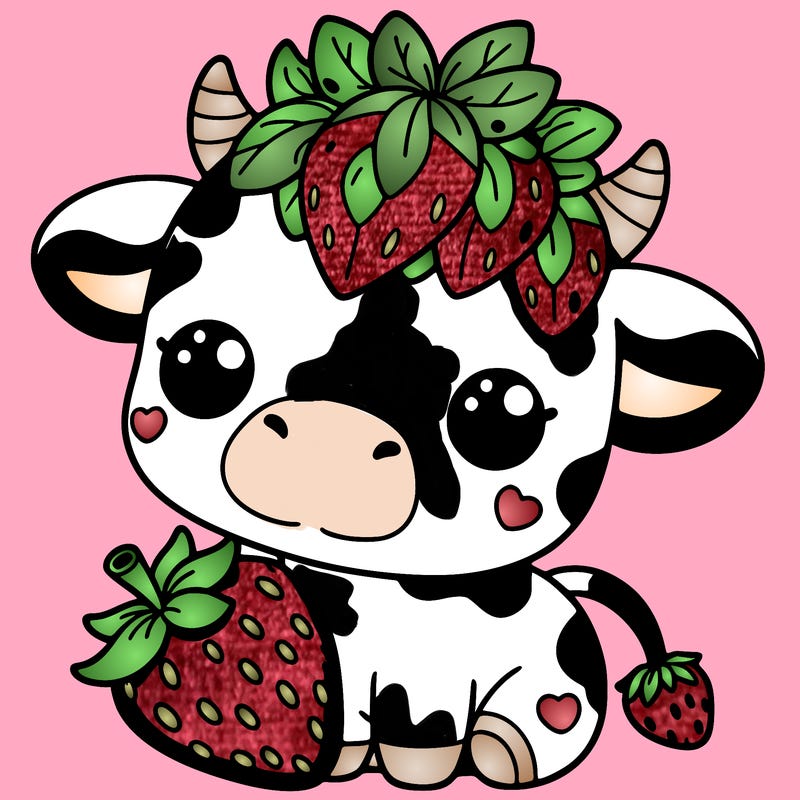 cute strawberry cow