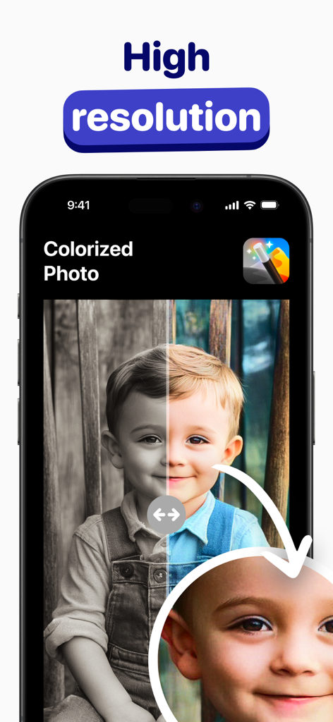 Colorize Black & White Photo - High resolution colorization of a black and white childhood photo