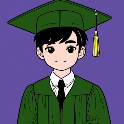 asian person graduating from school realistic