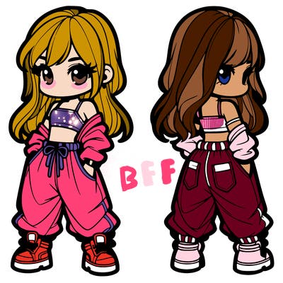 girl in crop top and baggy pants