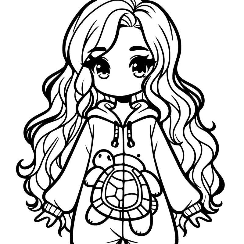 a beatiful girl in a cute turtle onsie