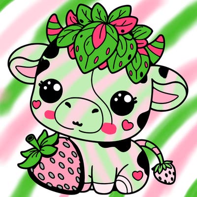 cute strawberry cow