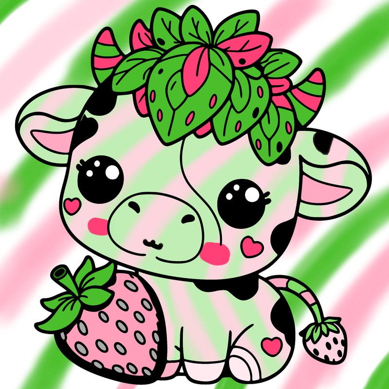 cute strawberry cow