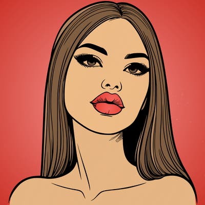 realistic woman with full lips