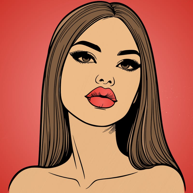 realistic woman with full lips