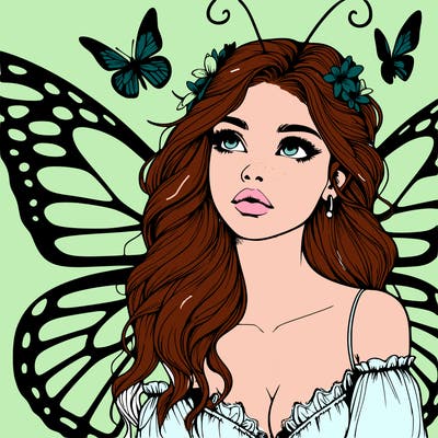 butterfly fairy realistic girl