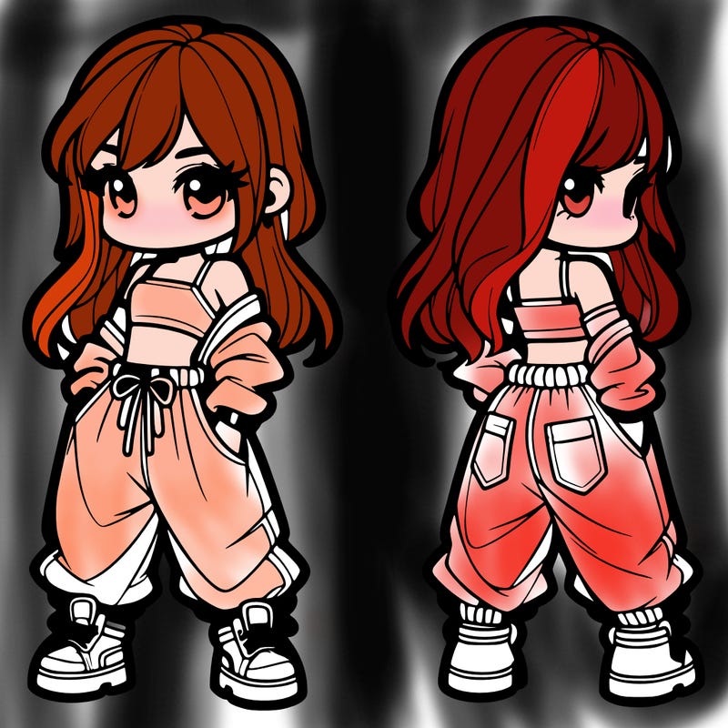 girl in crop top and baggy pants