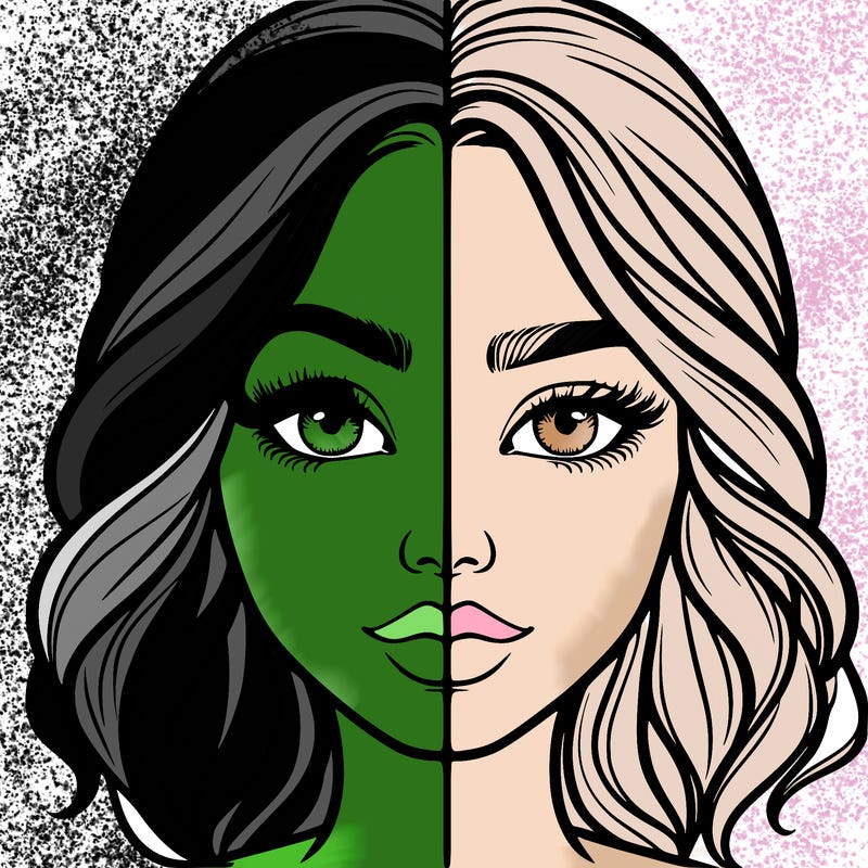 realistic girl split half