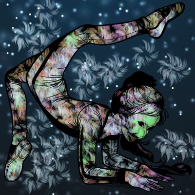 realistic girl doing gymnastics