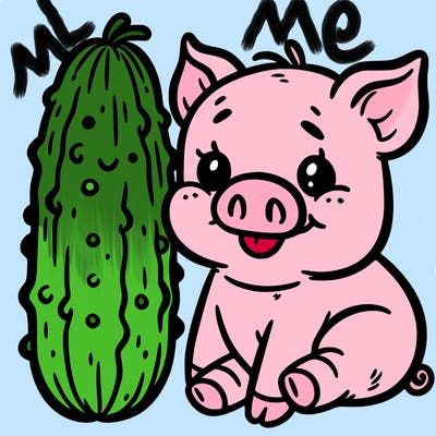 pig with a pickle