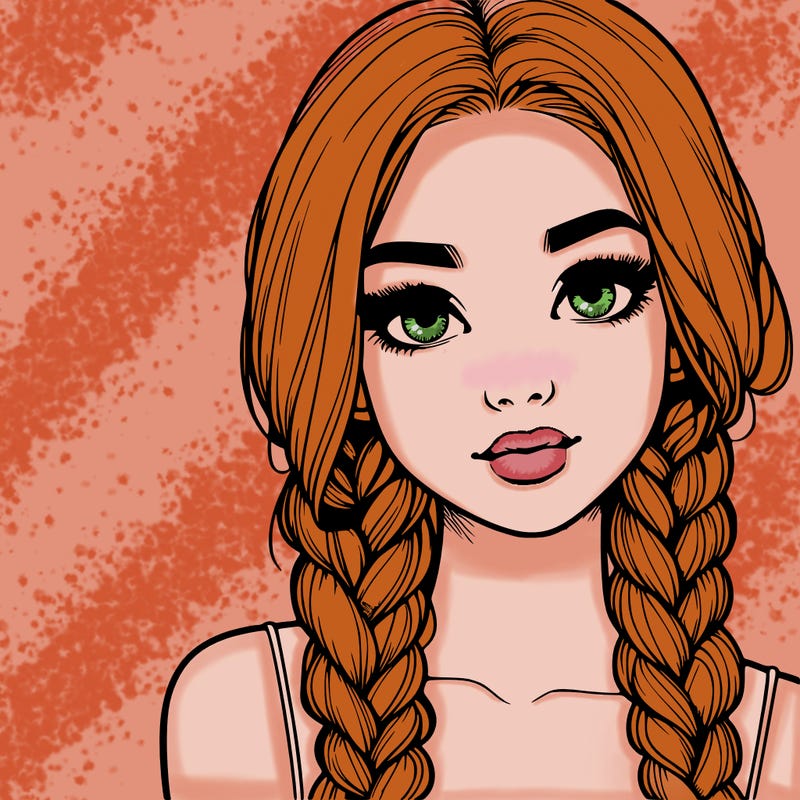 realistic girl with braids