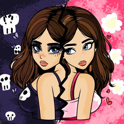 realistic girl split