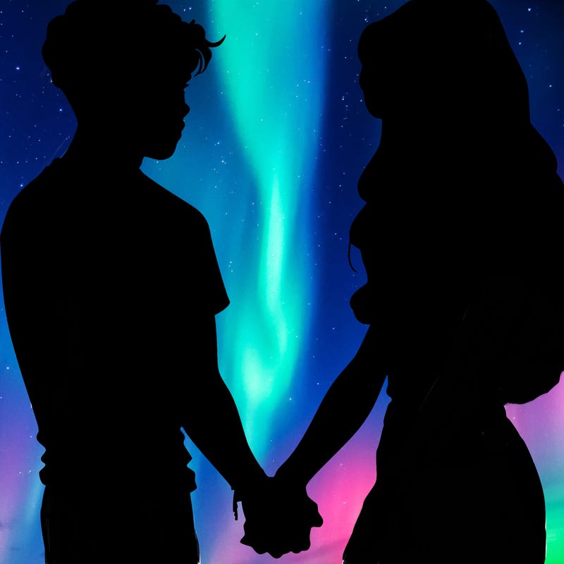 realistic teen couple holding hands