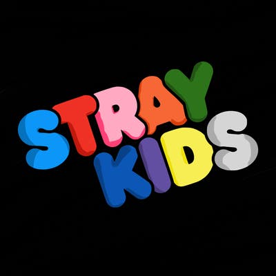 bubble letters saying stray kids