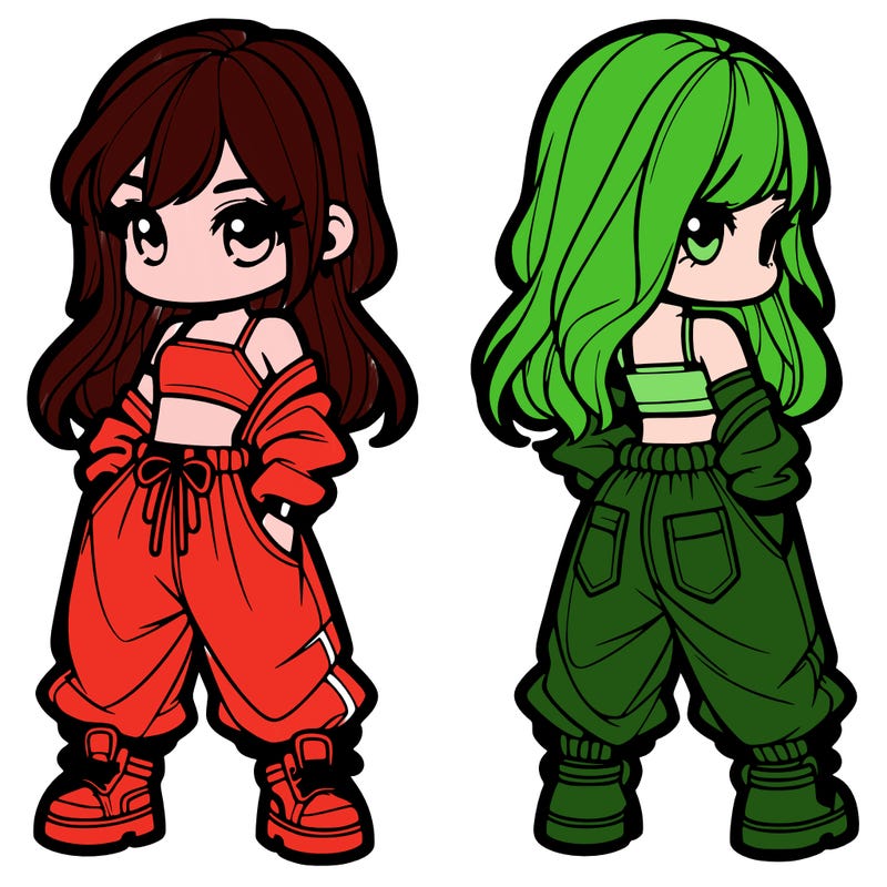 girl in crop top and baggy pants