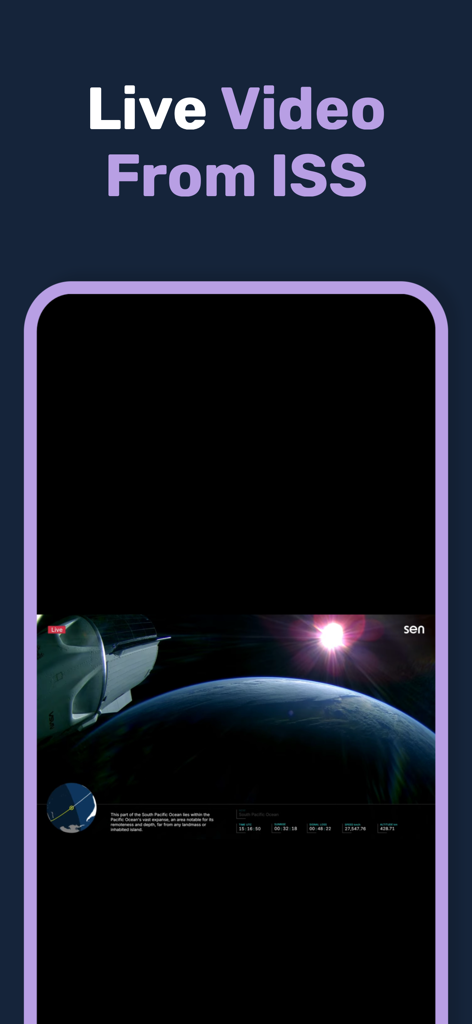 ISS Real-Time Tracker 3D - アプリ内での国際宇宙ステーションからの地球のライブHDビデオストリーム