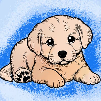 a cute realistic puppy