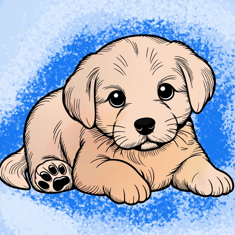 a cute realistic puppy