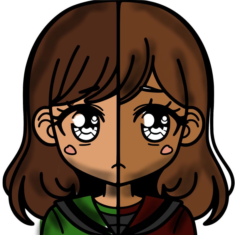 a split of a girl