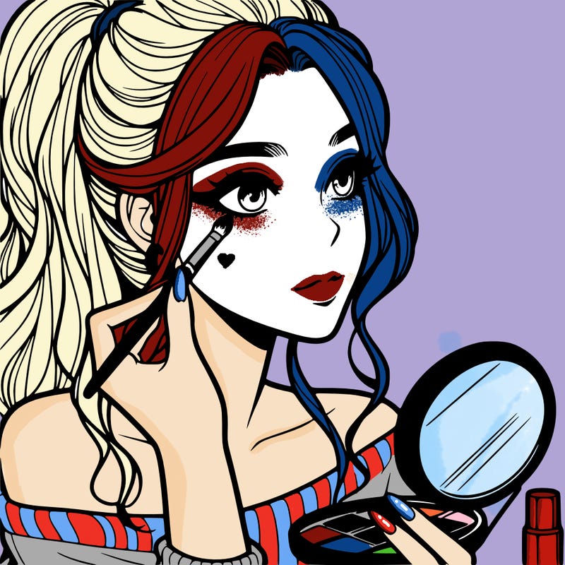 a realistic girl doing her makeup