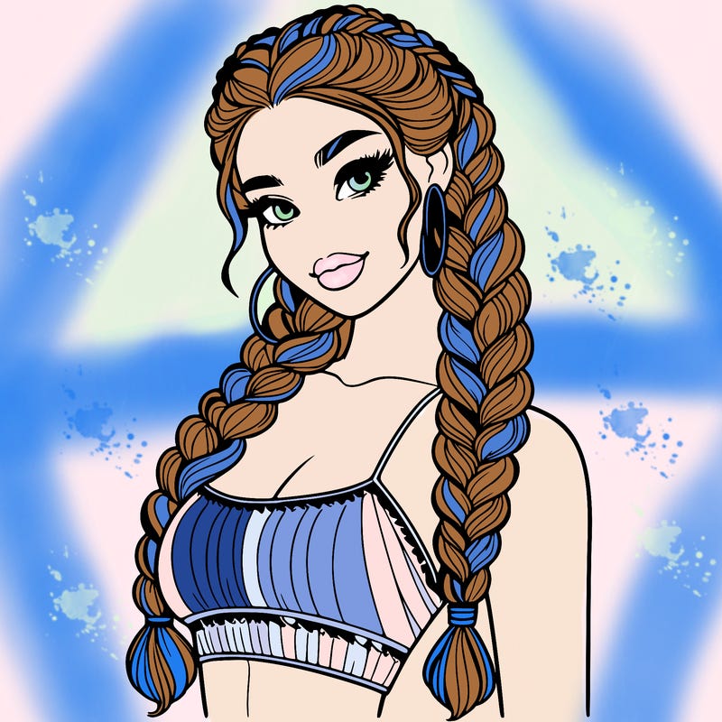 beautiful woman with braided hair crop top