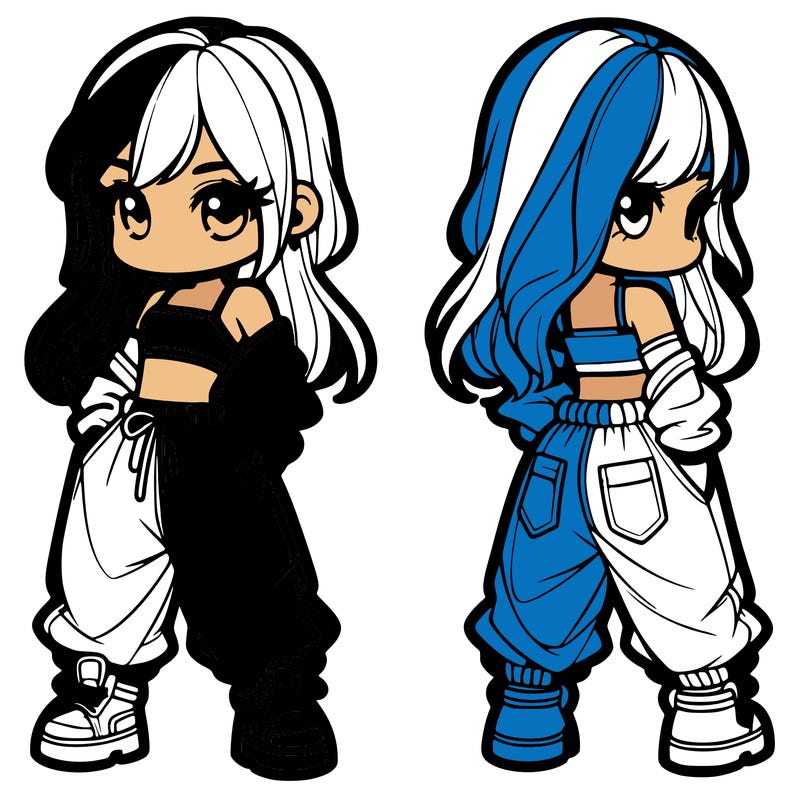 girl in crop top and baggy pants